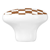 Gelb braun und weiß keramikknauf (Seitenansicht)