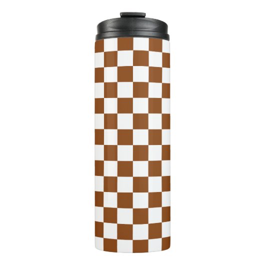 Gelb braun und weiß thermosbecher (Vorderseite)