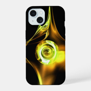 GELB BRAUN WEIß FRACTAL ROSE iPhone 15 HÜLLE