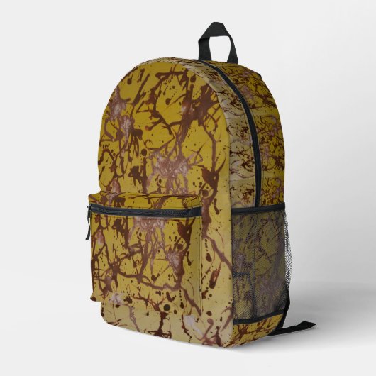 Gelb-braune abstrakte Rucksack (Rückseitige Ecke Rechts)