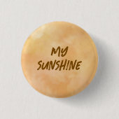 Gelb - Brauner Valentinstag Button (Vorderseite)