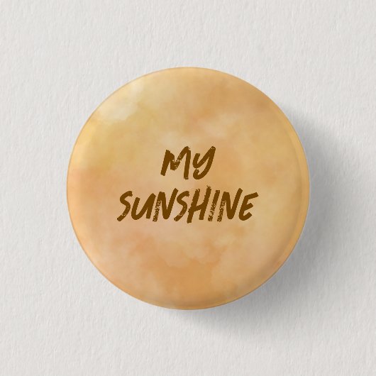 Gelb - Brauner Valentinstag Button (Vorderseite)