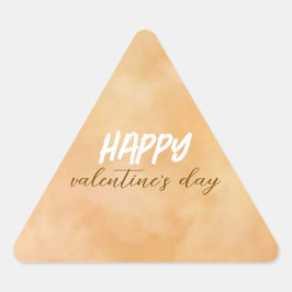 Gelb - Brauner Valentinstag Dreieckiger Aufkleber
