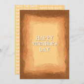 Gelb - Brauner Valentinstag Feiertagskarte (Vorne/Hinten)