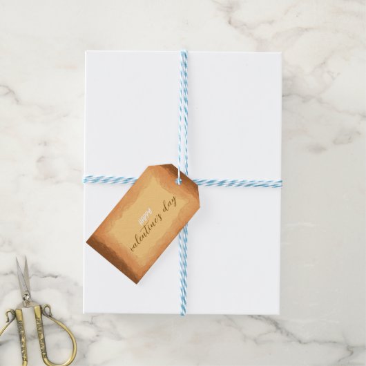 Gelb - Brauner Valentinstag Geschenkanhänger (Mit Garn)