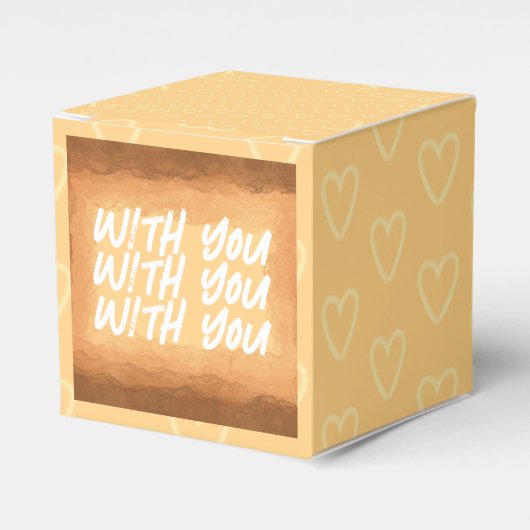 Gelb - Brauner Valentinstag Geschenkschachtel (Vorderseite)