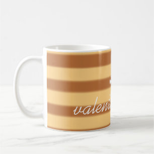 Gelb - Brauner Valentinstag Kaffeetasse