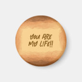 Gelb - Brauner Valentinstag Magnet (Vorne)