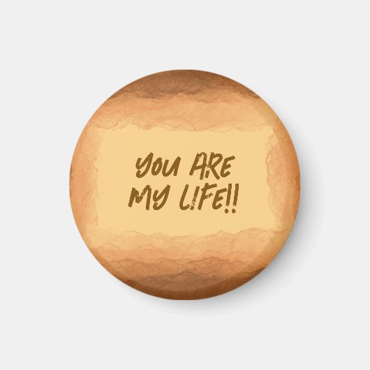 Gelb - Brauner Valentinstag Magnet (Vorne)