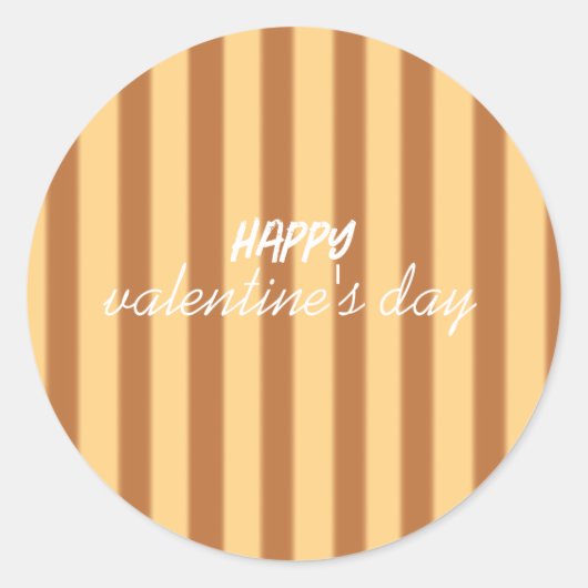 Gelb - Brauner Valentinstag Runder Aufkleber (Vorderseite)