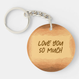 Gelb - Brauner Valentinstag Schlüsselanhänger