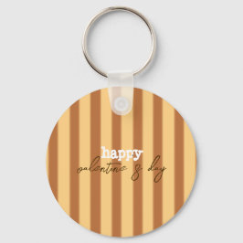 Gelb - Brauner Valentinstag Schlüsselanhänger