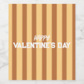 Gelb - Brauner Valentinstag Weinetikett (Einzelnes Label)