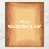 Gelb - Brauner Valentinstag Weinetikett (Einzelnes Label)