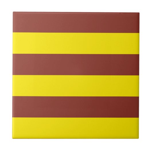 Gelb-braunes Streifendesign Fliese (Vorderseite)