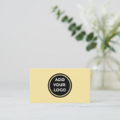 Gelb Butter Fügen Sie Logo Visitenkarte mit QR-Cod (Stehend Vorderseite)