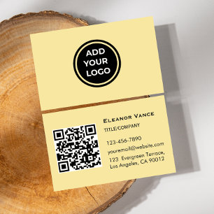 Gelb Butter Fügen Sie Logo Visitenkarte mit QR-Cod