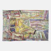 Gelb, Cello Geschirrtuch (Horizontal)