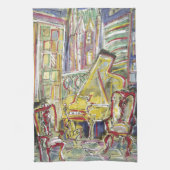 Gelb, Cello Geschirrtuch (Vertikal)