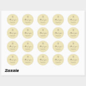 Gelb | Chic & Moderne Hochzeitsmonogramm Runder Aufkleber (Blatt)