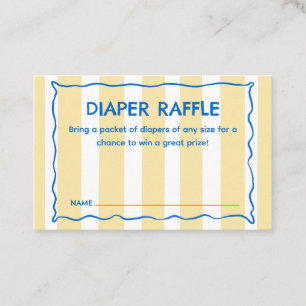 Gelb Ciao Baby Baby Shower Windel-Raffle-Einlage Treuekarte