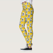 Gelb Design mit Eisbärmuster Leggings (Links)