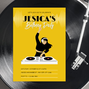 Gelb dj Musikplayer Einladung