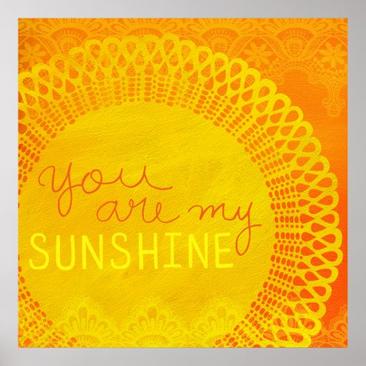 Gelb, du bist meine Sonnenscheinfarbe Poster (Vorne)