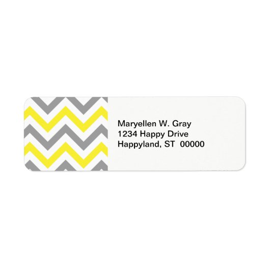 Gelb, dunkelgrau, großes Zickzack ZigZag-Muster (Vorne)