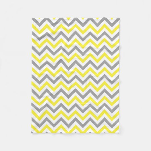 Gelb, dunkelgrau, großes Zickzack ZigZag-Muster Fleecedecke (Vorderseite)