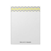 Gelb, dunkelgrau, großes Zickzack ZigZag-Muster Notizblock (Rotiert)