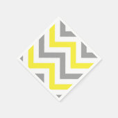 Gelb, dunkelgrau, großes Zickzack ZigZag-Muster Serviette (Ecke)