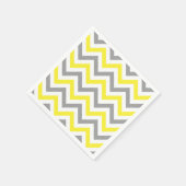 Gelb, dunkelgrau, großes Zickzack ZigZag-Muster Serviette (Ecke)