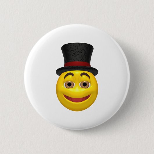 Gelb, einen Zylinder tragend Button (Vorderseite)