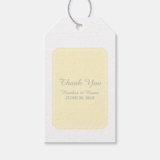 Gelb einfach elegant Hochzeit Geschenkanhänger (Vorderseite)