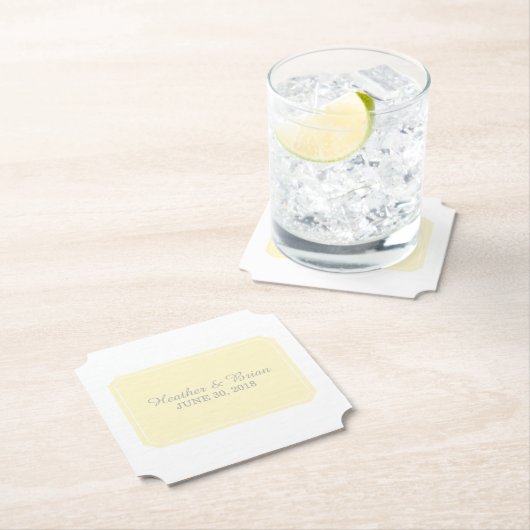 Gelb einfach elegant Hochzeit Untersetzer (Vor Ort)