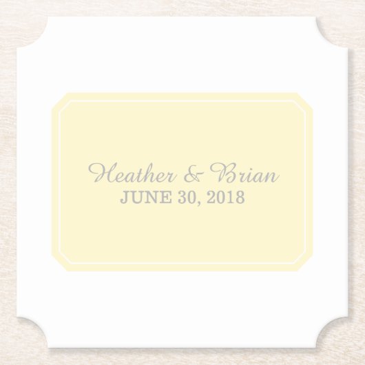 Gelb einfach elegant Hochzeit Untersetzer (Vorderseite)
