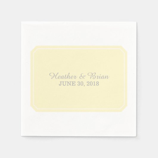 Gelb einfach elegant Papier Napkins Serviette (Vorderseite)