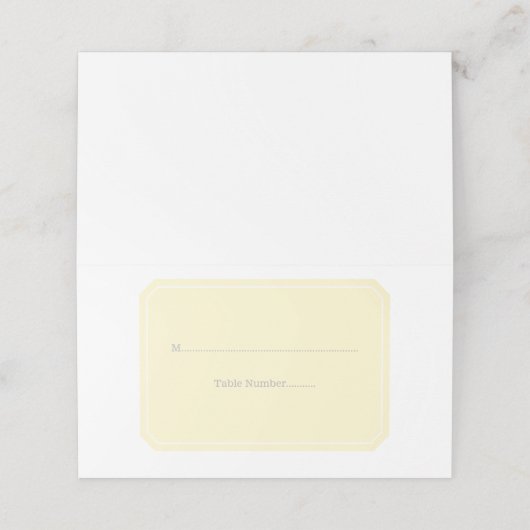 Gelb, einfach elegant Platzkarten (Außenseite Aufgefaltet)