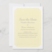 Gelb einfach elegant Save the Date einladen Einladung (Vorderseite)