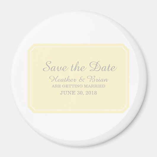 Gelb einfach elegant Save the Date Magnet (Vorne)
