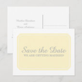 Gelb einfach elegant Save the Date Postkarte (Vorne/Hinten)