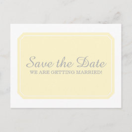 Gelb einfach elegant Save the Date Postkarte