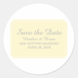 Gelb einfach elegant Save the Date Runder Aufkleber