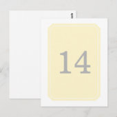 Gelb einfach elegant Tischnummer Postkarte (Vorne/Hinten)