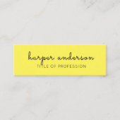 Gelb einfach, modern Beruflich Mini Visitenkarte (Vorderseite)