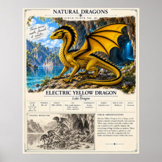 Gelb elektrisches Feld Tafel Poster