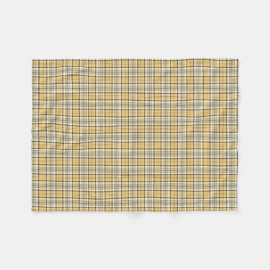 Gelb, Elfenbein und Schwarz Kariert Fleecedecke (Vorderseite (Horizontal))
