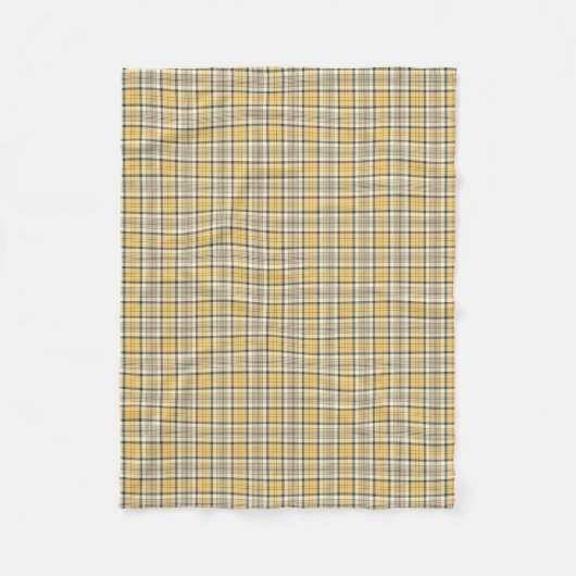 Gelb, Elfenbein und Schwarz Kariert Fleecedecke (Vorderseite)
