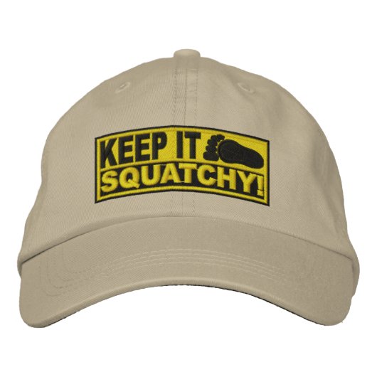 Gelb *EMBROIDERED* Behalt It Squatchy! - Bobo Bestickte Kappe (Vorderseite)